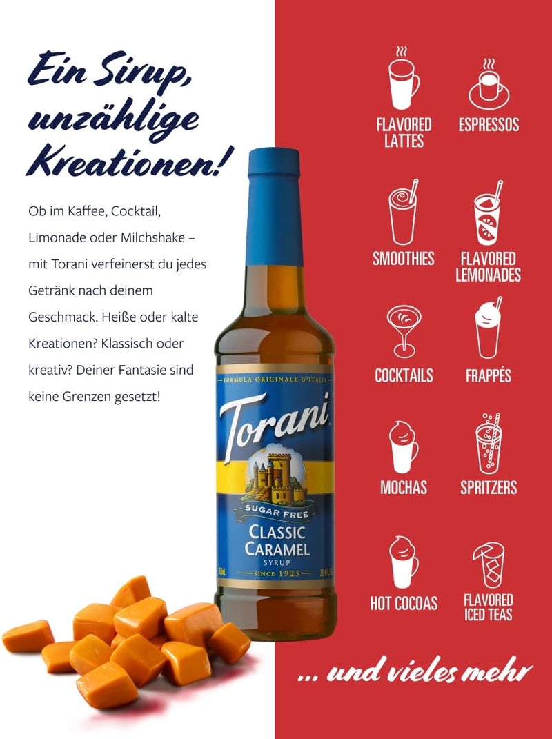 Torani Sugar Free Classic Caramel Syrup - 750ml - Image 3